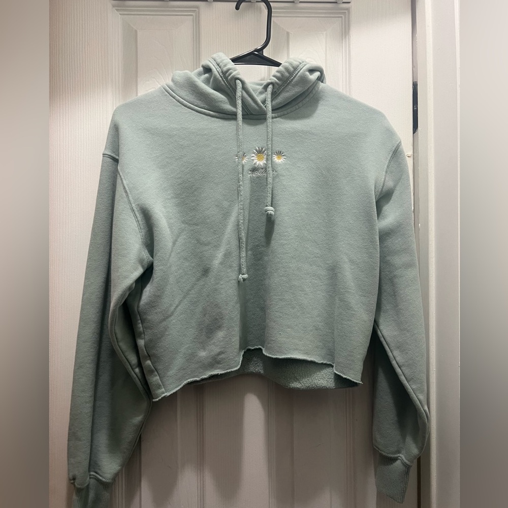 Light green crop top hoodie